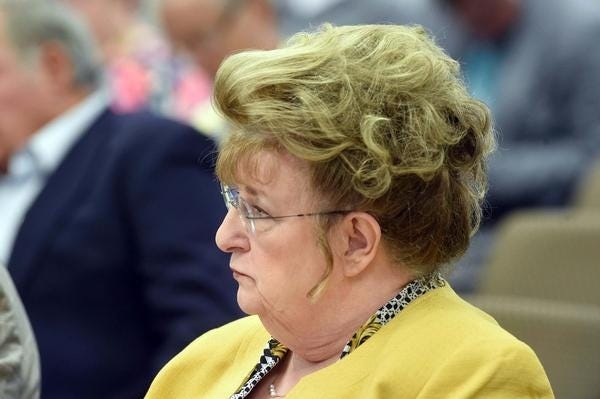 Florida Deputy General Counsel Nicholas Primrose argued in his opening statement at Mary Beth Jackson’s hearing Tuesday that former Okaloosa County School District superintendent is solely responsible for reporting teacher misconduct but failed to do so because she wanted to win re-election in 2016. [Northwest Florida Daily News photo]