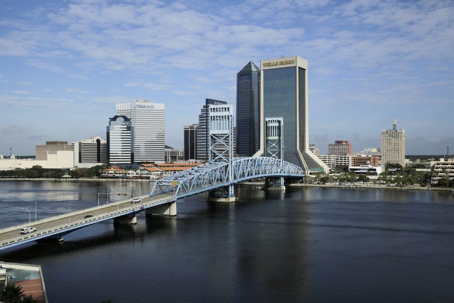 Jacksonville's skyline as seen from the Southbank of the St. Johns River. [Bob Self/Florida Times-Union]