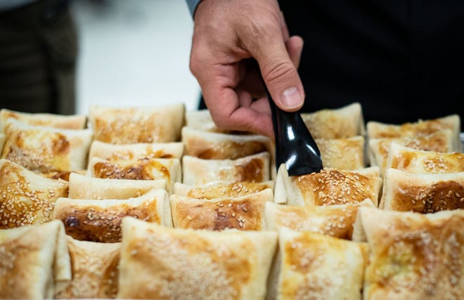 Borek, a spiced potato pastry, was one of the foods on the buffet at a recent Ramadan dinner. [Angela Piazza for Statesman]