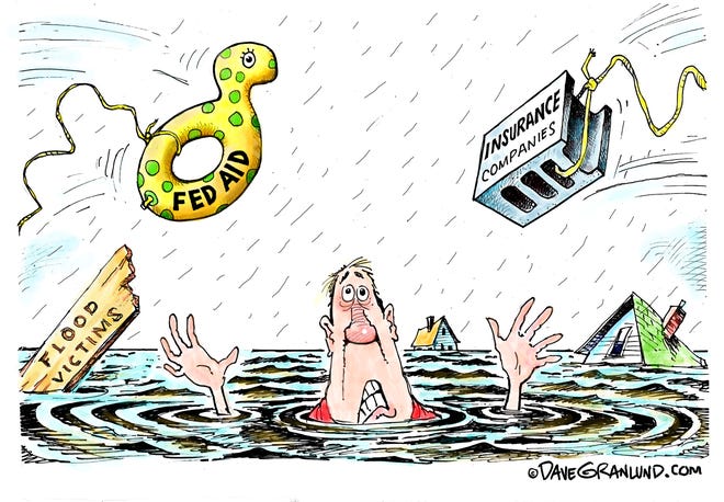 Granlund cartoon: Flood assistance