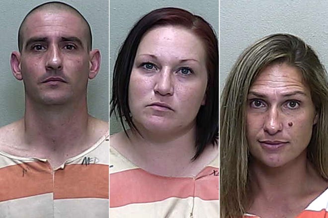 From left, Anthony J. Corcoran, Amber Marie Johnson and Amanda Lynn Watson. [Marion County Jail]