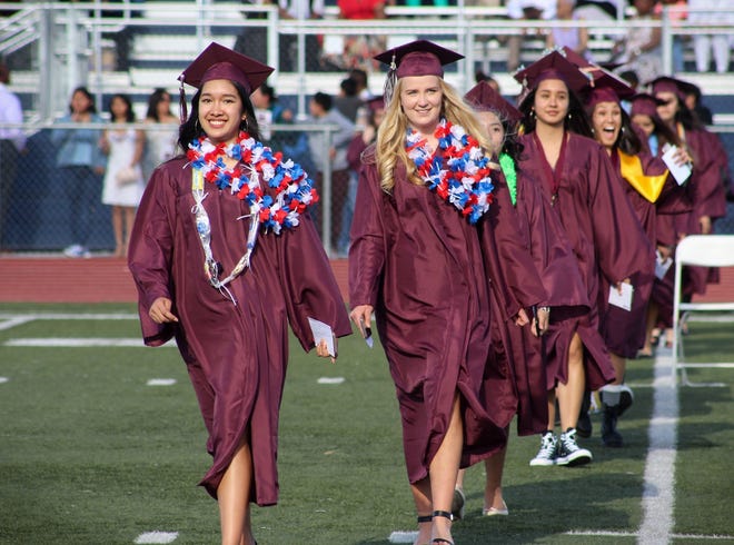 More than 160 University Preparatory graduates accepted their diplomas at the school's graduation ceremony this week. [Photo courtesy Victor Valley Union High School District]