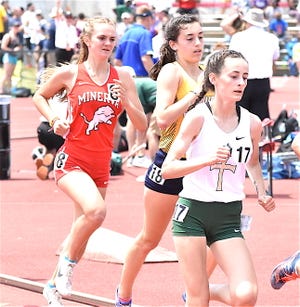Nelle Yankovich turned in the second-fast time ever for a Minerva girl in the 1600 when she finished 10th at the state meet in 5:11.43.