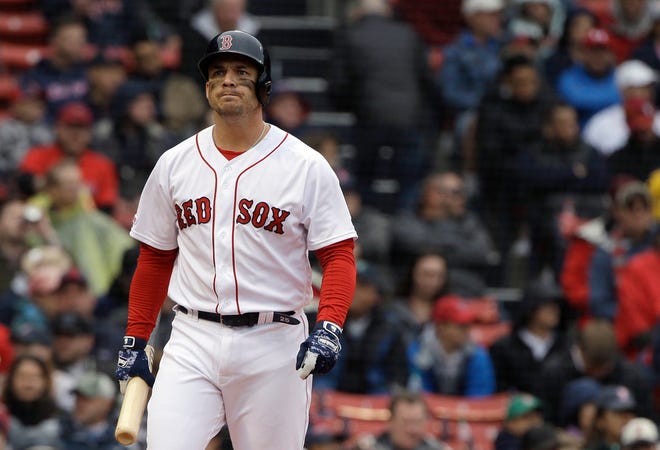 Red Sox slugger Steve Pearce is on the injured list with a back strain. [File Photo/The Associated Press]