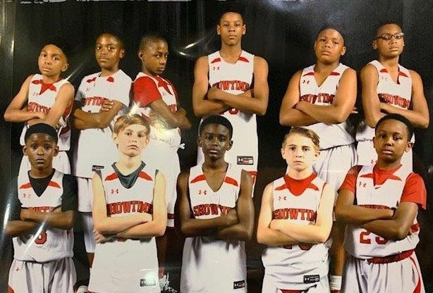 Pictured from left are (bottom row) Jeric Guthrie-Barber, Sam Kelly, Kendall Southern, Allen Edwards, and Caleb Nixon; (top row) Alex White, Zaiyir Phillips, Zamarius Gladden, Kenneth Shouse, Dylan Bradley, and Bradley Floyd. Not pictured are Coach Corey Nixon, Coach Shaunte’ Southern, Coach Alton Owens, Coach Roger Edwards and Team Mom Candace Edwards. [SPECIAL TO THE GAZETTE]
