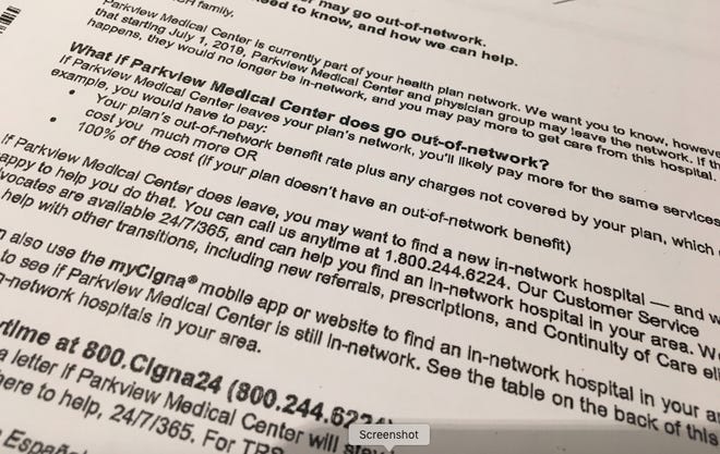 Weeks ago, Cigna sent a letter to patients in Pueblo saying it had reached an impasse with Parkview regarding its service contract. [CHIEFTAIN PHOTO/RICARDO LOPEZ JR.]