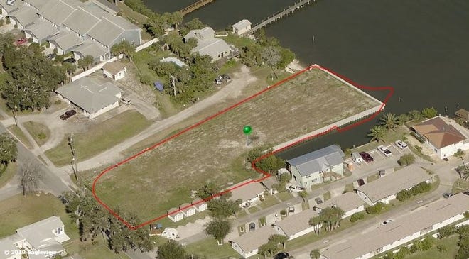 A site for a proposed riverside marina in Edgewater is seen in this Volusia County Property Appraiser's map, The marina, if approved, is set to include a restaurant, shopping and parking. [City of Edgewater]