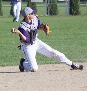 El Paso-Gridley shortstop Teron Fairchild, here in a baseball game against Prairie Central, was a first-team all-Heart of Illinois Conference selection this season.