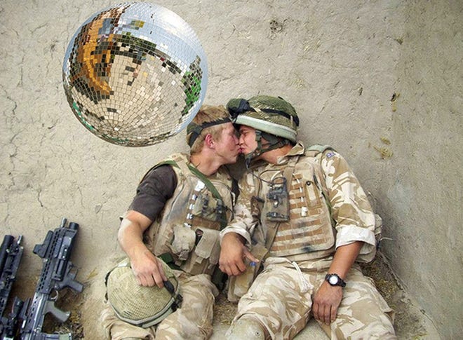 A Bradley Wester piece, titled "Kiss," from his Queering the Military series, part of the exhibit scheduled to open Friday at the Bristol Art Museum. [Courtesy Bristol Art Museum]