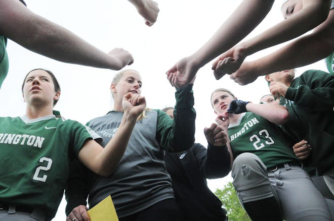 Abington's coach Kelsea Cheney, during practice on Friday, May 24, 2019.

(Marc Vasconcellos/The Enterprise)