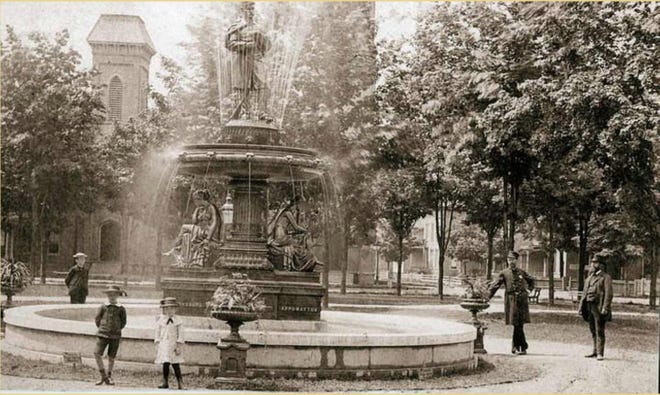 A turn of the 20th century depiction of Union Park in Hornell serves as a reminder of its grand nature. [CITY OF HORNELL HISTORICAL COLLECTION]