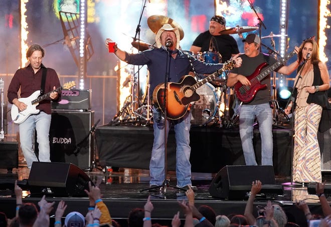 Toby Keith performs a medley at the CMT Music Awards on Wednesday, June 5, 2019, at the Bridgestone Arena in Nashville, Tenn. [AP Photo/Sanford Myers]
