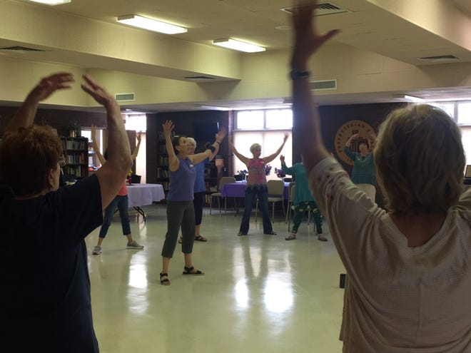 Dance instructor Eve Fischberg leads Tuesday during The Joy of Movement: Dance for Parkinson’s class at First Presbyterian Church, 321 S. Seventh St. [Tamara Browning/The State Journal-Register]