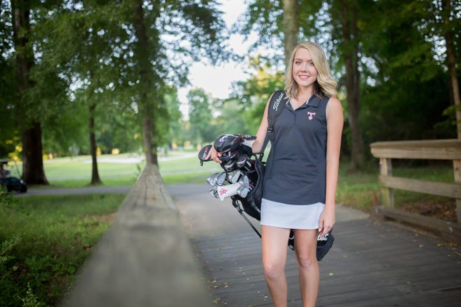 North Oconee's Elena Denny shot a season-low round of 75 to earn low-medalist honors and lead the Lady Titans to an area title. (Contributed photo)