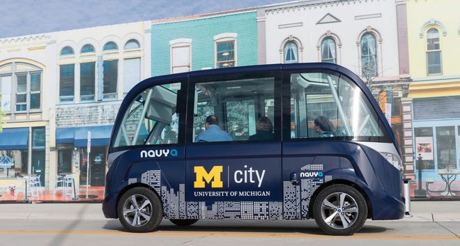 The Navya shuttle isn’t designed to go blazing around the highway and in the US it isn’t permitted out on public roads. It has a top speed of only 15 mph, which makes it more suited to school or business campuses. [Navya]