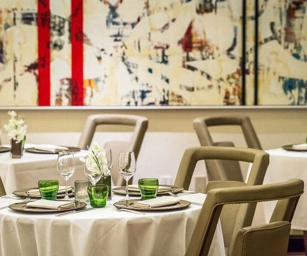 If you dine on a Friday or Saturday night this month at Cafe Boulud, you can opt, with guests at your table, to partake in a special Korean-influenced menu by executive chef Rick Mace and head pastry chef Julie Franceschini. [Courtesy Cafe Boulud]