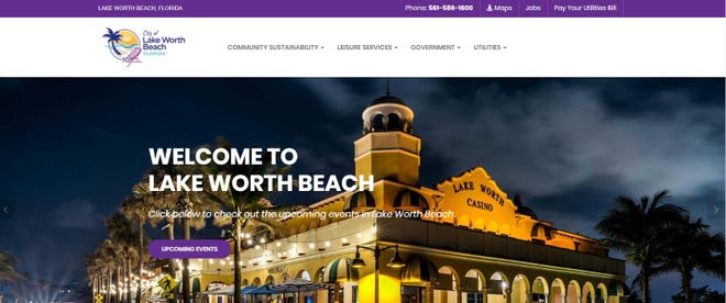 Lake Worth Beach's new website was designed to meet ADA compliance standards and incorporate the city's new branding. [Screen grab of City of Lake Worth Beach website]