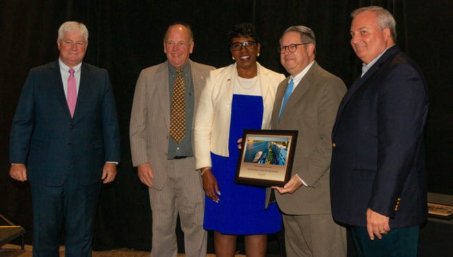 Savannah Area Chamber of Commerce awarded The Rotary Club of Savannah with the "Cornerstone Award." [Adriana Iris Boatwright/ Savannah Morning News]