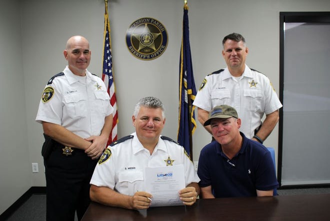 Pictured: Sheriff Bobby Webre, Captain Will Reames, Lt. Col. Donald Capello, and Major Craig Beaman.