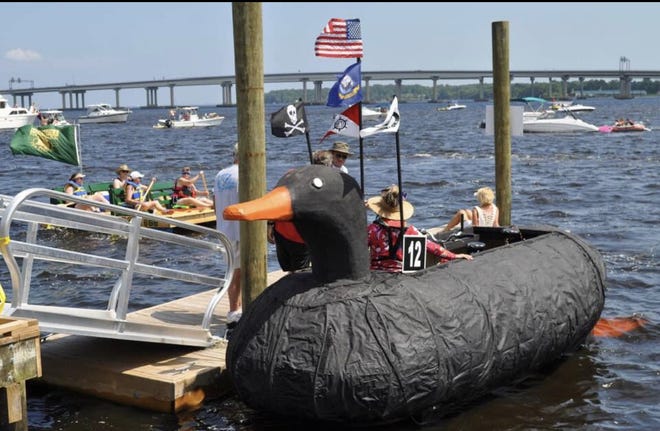 The Black Duck is one of the many homemade rafts and other people-powered watercrafts that will be on hand June 22 for the renewal of the Great Trent River Raft Race at Union Point Park in New Bern. [CONTRIBUTESD PHOTO]