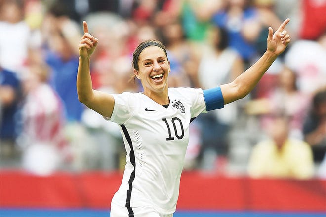 A GREAT CAREER — Carli Lloyd has been a huge
contributor to the U.S. soccer program.