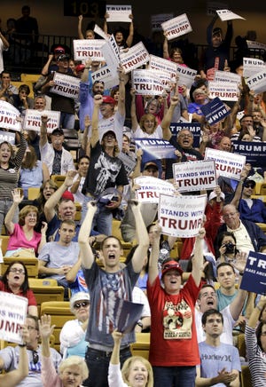 A large crowd is expected Tuesday at Orlando's Amway Center when President Trump will kick off his campaign for re-election. Trump saw large crowds during his 2016 campaign, including this event at the University of Central Florida in Orlando on March 5, 2016. [Reuters/Kevin Kolczynski]