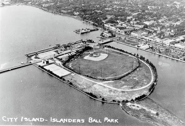 City Island in the 1940s. Dredging projects over the years have added to the island's size, while stirring up repeated proposals to replace public amenities with private development, despite consistent public blowback, columnist Mark Lane notes. [State Archives of Florida]