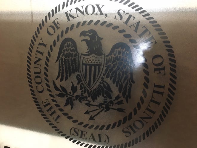 The Knox County seal is featured in a display on the second floor of the Knox County Courthouse. [ROBERT CONNELLY/THE REGISTER-MAIL]