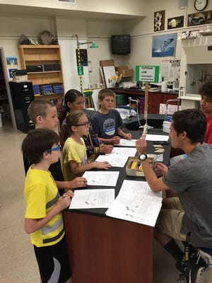 Students in Cheryl Hansen-Pigoni’s fifth grade class at Sisson School visited Mount Shasta High School last week for some hands-on lessons.