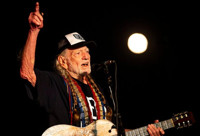 Willie Nelson performs during the Turn out for Texas Rally with Willie & Beto in Austin, Texas, on Saturday, Sept. 29, 2018.