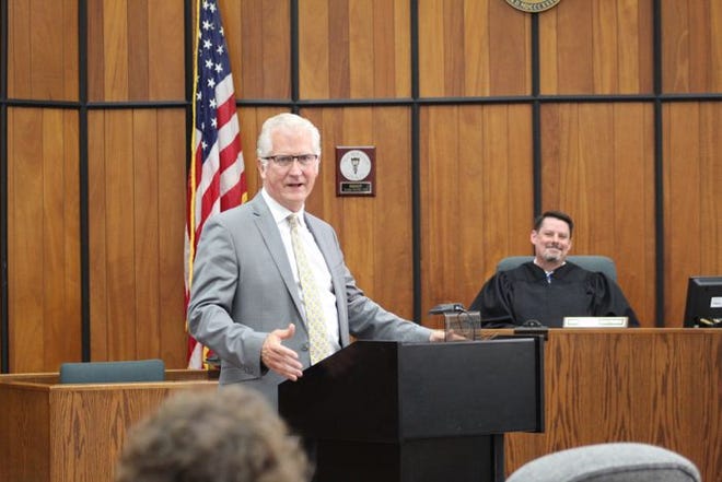 Retired Cheboygan County Circuit Court Judge Scott Pavlich was honored last week with a personal portrait being hung in the courtroom in which he served for many years.