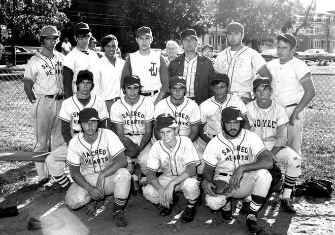 Here is the lowdown on our latest Mystery Picture. Sacred Heart CYO baseball, 1970. 

Front — Don Caswell, Dave Sullivan, Buddy Goncalo.

Middle —Jim Torpey, Art Paiva, Gordon Pierce, Bill Syde, Mark Suneson.

Rear — Mike Suneson, John Simas, Toddy Lewis, Frank Bigos, Mike Michaud, Kevin Phelan, Ed Szelag. 

An injured Barry Norton was missing from this picture, taken by Jack Smith.
