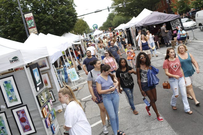 Crowds filled the streets at AthFest in Athens, Ga., on Sunday, June 25, 2017. [Photo/Joshua L. Jones, Athens Banner-Herald]