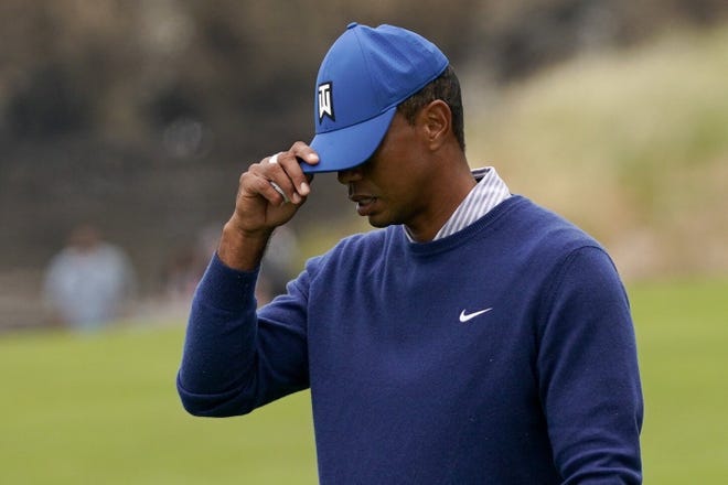 Tiger Woods reacts on the ninth hole during the second round at the U.S. Open June 14 in Pebble Beach, Calif. [CAROLYN KASTER/Associated Press]