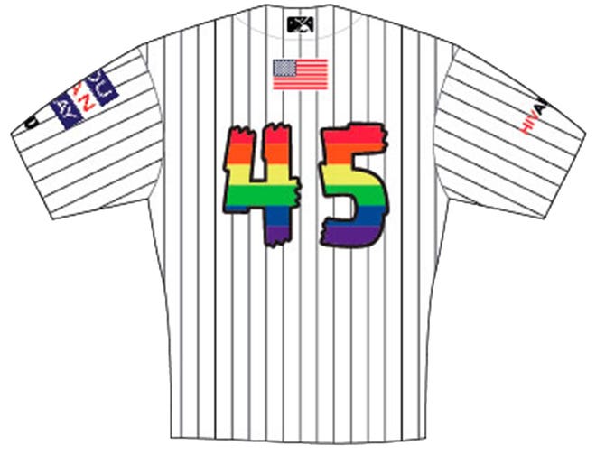 An Emeralds jersey for Pride Night on Saturday.