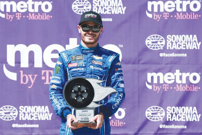 FEELS LIKE HOME — Kyle Larson won another pole at the Sonoma track Saturday.
