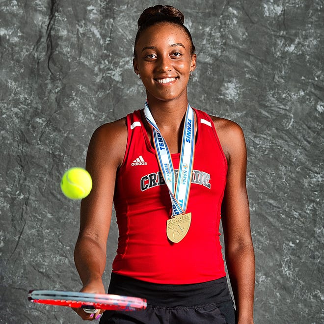 Creekside junior Imani Graham is the 2019 St. Johns County Girls Tennis Player of the Year. Graham was undefeated this spring en route to winning an the 2019 FHSAA Class 3A individual title. [PETER WILLOTT/THE RECORD]