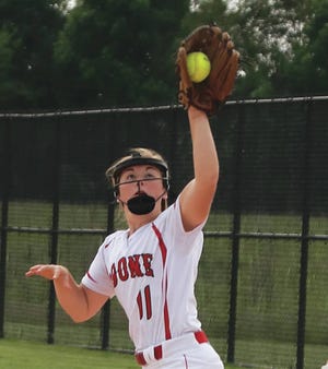 Ashley Behrendt and the Boone softball team began this week ranked No. 14 in Class 4-A. The Toreadors boast a team batting average of .350 and a 15-8 record. Photo by Andrew Logue/News-Republican