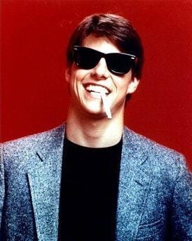 In 1983, actor Tom Cruise wore Ray-Ban Wayfarer sunglasses in the hit movie "Risky Business."