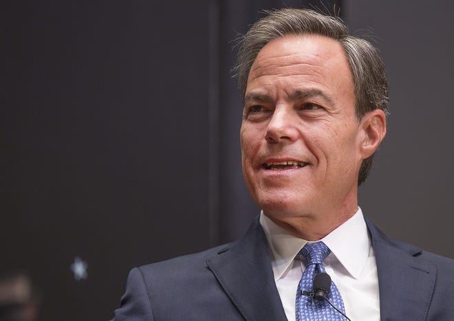 Former Texas House Speaker Joe Straus, shown speaking at the 2017 Texas Tribune Festival, announced Wednesday that he is launching a new political action committee, Texas Forward Forever. [RICARDO B. BRAZZIELL / AMERICAN-STATESMAN]