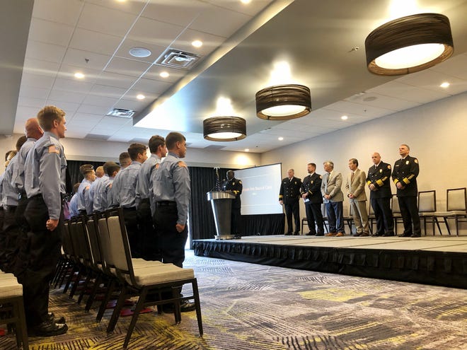 Twenty-two Savannah Fire recruits became probationary firefighters on Thursday inside of the Hyatt Regency in Savannah. For many, the idea of continuing the legacy was in their minds during their graduation. [Tandra Smith/Savannahnow.com]