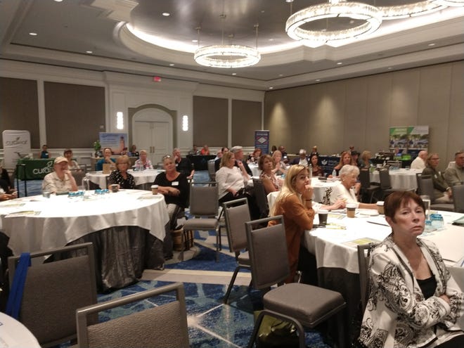 A full crowd attended the Downtown Sarasota Condo Association’s forum “Get Well With Medical Cannabis” on Thursday at the Ritz-Carlton in downtown Sarasota. [HERALD-TRIBUNE STAFF PHOTO / MICHAEL MOORE JR.]