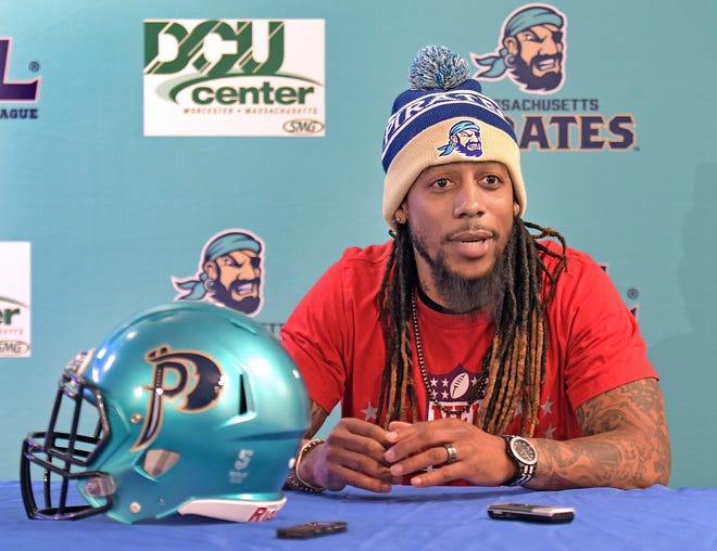The Massachusetts Pirates have won four straight games since acquiring former NFL All-Pro running back Dexter McCluster last month. [T&G Staff File Photo/Steve Lanava]