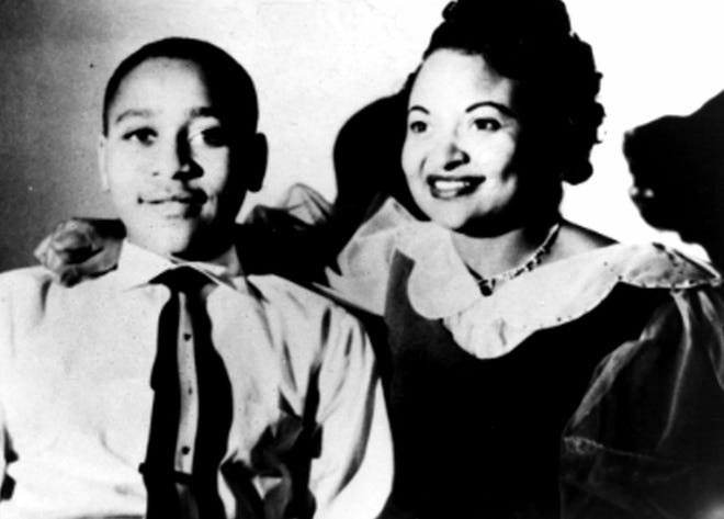 This undated family handout photograph taken in Chicago, shows Mamie Till Mobley and her son, Emmett Till, whose lynching in 1955 became a catalyst for the civil rights movement. [AP Photo/Mamie Till Mobley Family]