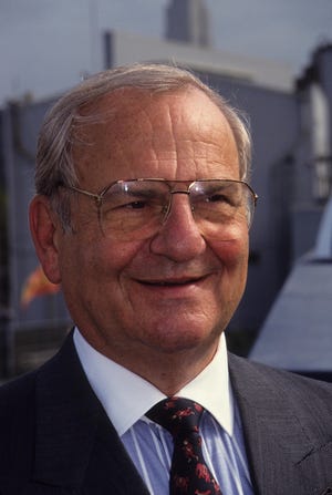 Lee Iacocca in a 1990 file image. Iacocca died on Tuesday, July 2, 2019, at 94. (Adam Scull / Globe Photos / Zuma Press / TNS)
