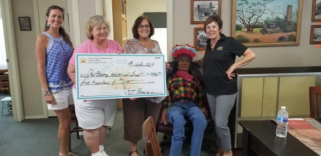 The Port Orange Community Trust donated $500 to the Port Orange Historical Trust. From left, Kimberly Ball, Robyn Zuber Welch, Jennifer Gill and Betsey Lindley. (Photo provided)