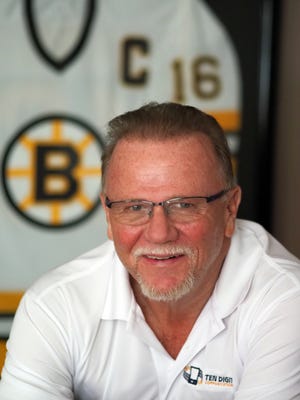 Rick Middleton, of Hampton, played 12 seasons with the Boston Bruins from 1976 to 1988, recording 402 goals and 496 assists in 881 games. Middleton will have his number raised to the rafters of the Seashell Stage at Hampton Beach on July 16. [Rich Beauchesne/Seacoastonline]