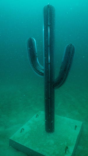 This is one of the underwater sculptures visible to divers who visit the Underwater Museum of Art off Grayton Beach. [CONTRIBUTED PHOTO]