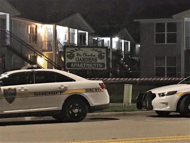 Police taped off the apartment complex on Spring Park Road Sunday night as a fatal shooting was investigated. [First Coast News]