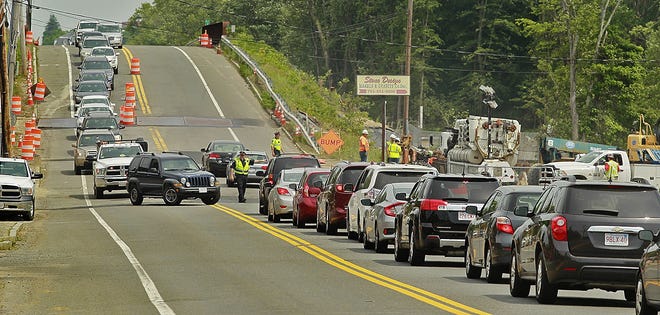 Road widening on Rt 18, Main Street Weymouth on Monday, June 18, 2018, Greg Derr/ The Patriot Ledger